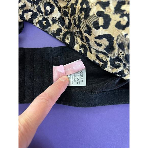 40DDD Comfrort Choice Bra Bralette Leopard Mesh Wireless Soft Cup Lined Wirefree - Picture 2 of 7